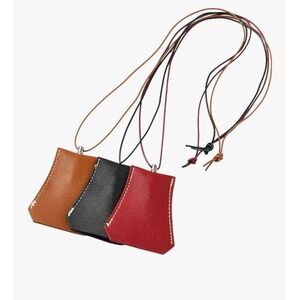 LiQunSweet 3pc Leather Car Key Case Pull-Out Neck Hanging Protective Sleeve Set